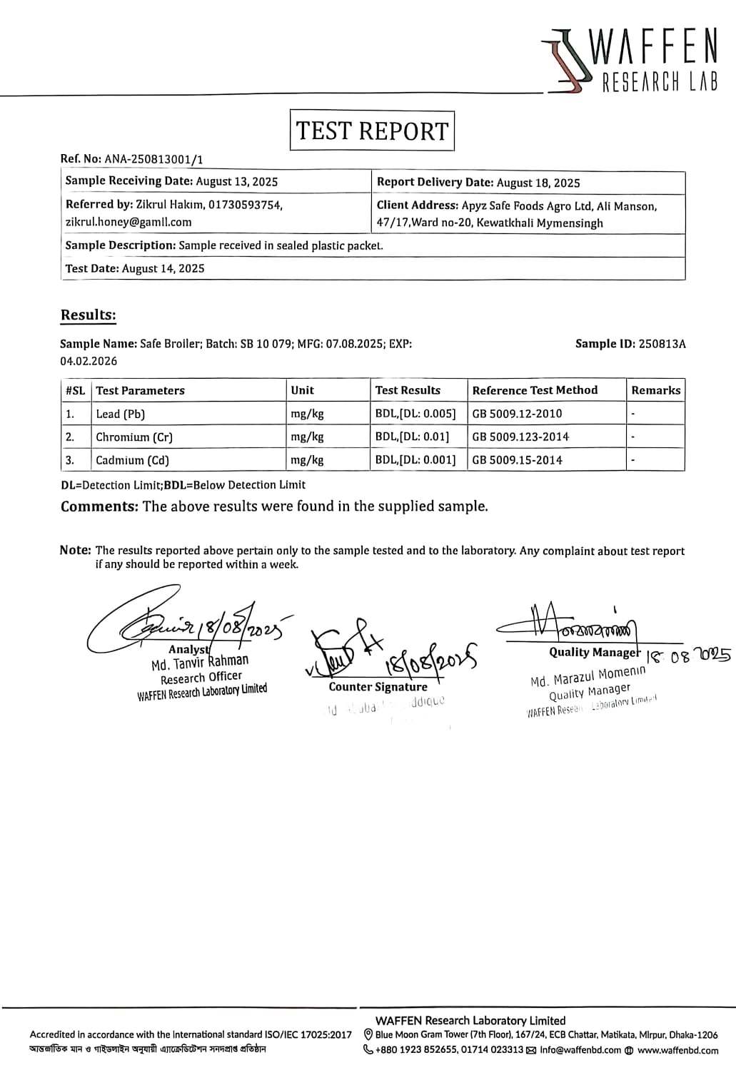 Our Lab Test Report - Image 4